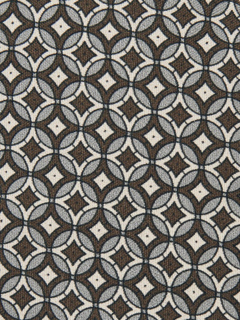 Men Silk Geometric-Print Tie in Chocolate Brown Multi