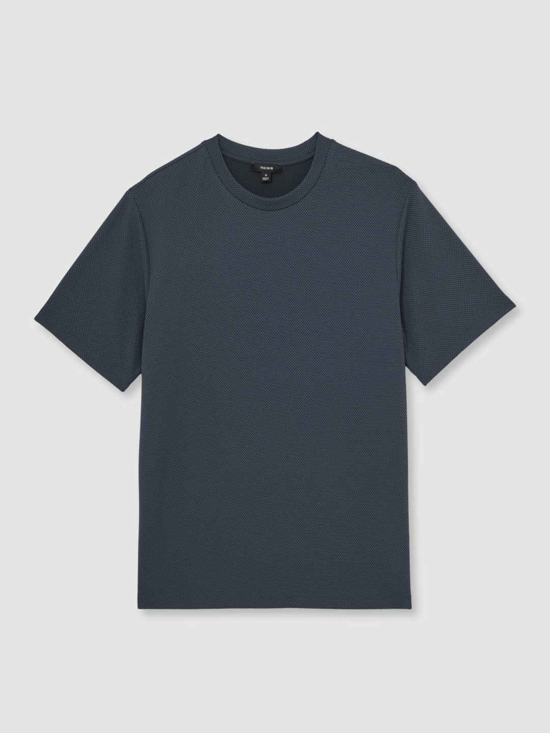 Men Textured Crew-Neck T-Shirt in Airforce Blue