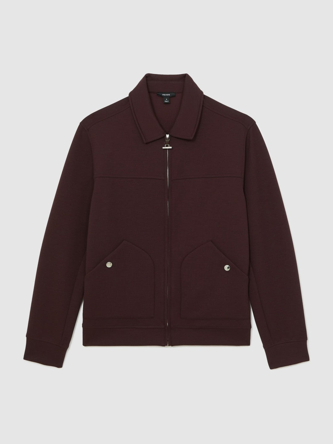 Men Interlock Zip Through Overshirt in Cherry Red