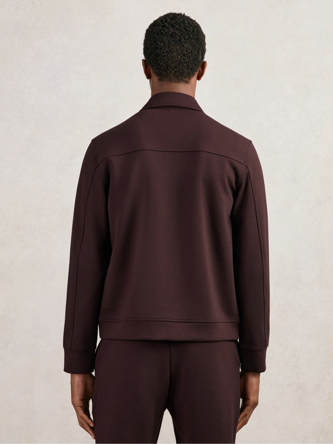 Men Interlock Zip Through Overshirt in Cherry Red