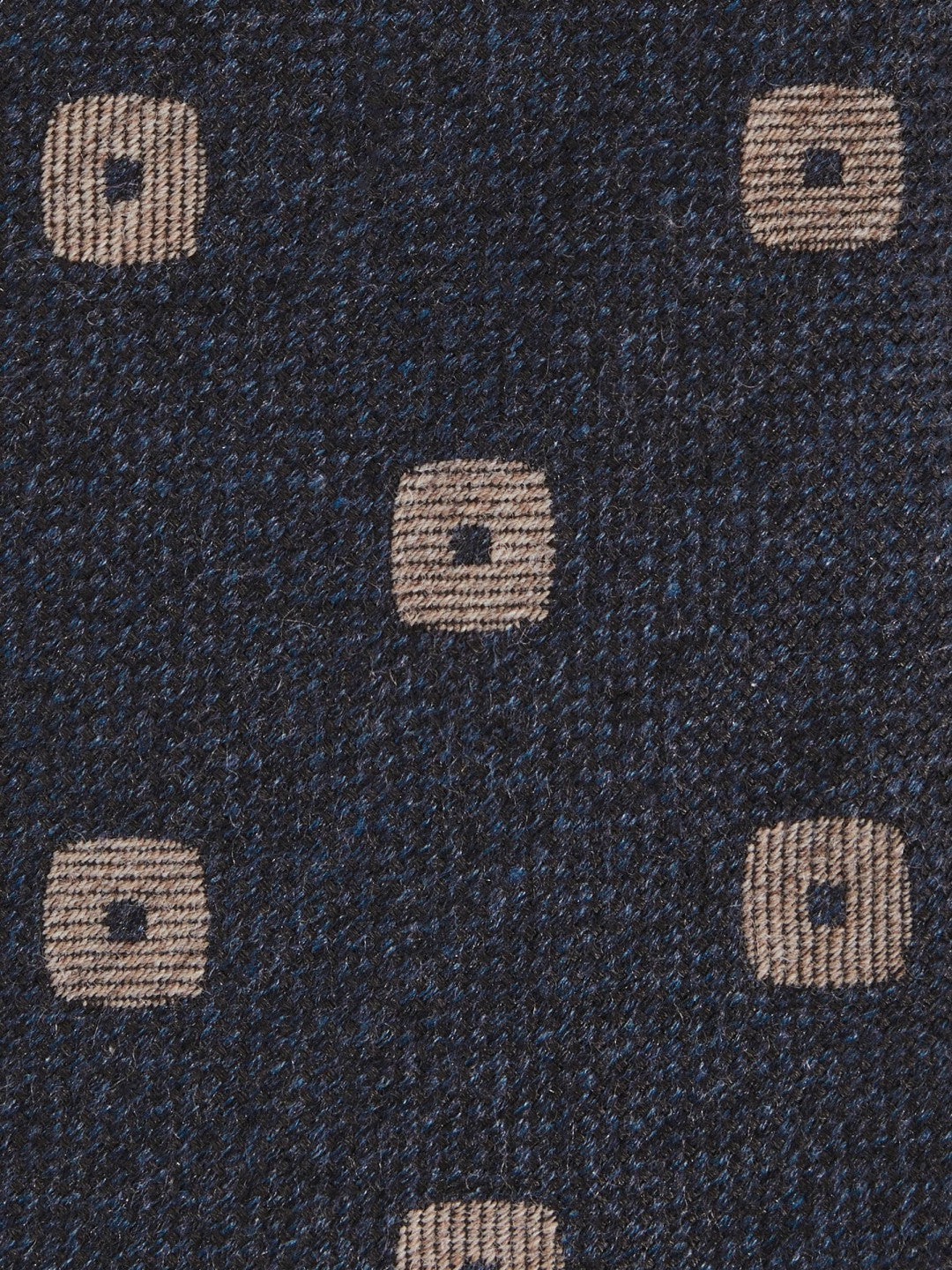 Men Silk-Wool Square-Medallion Tie in Navy