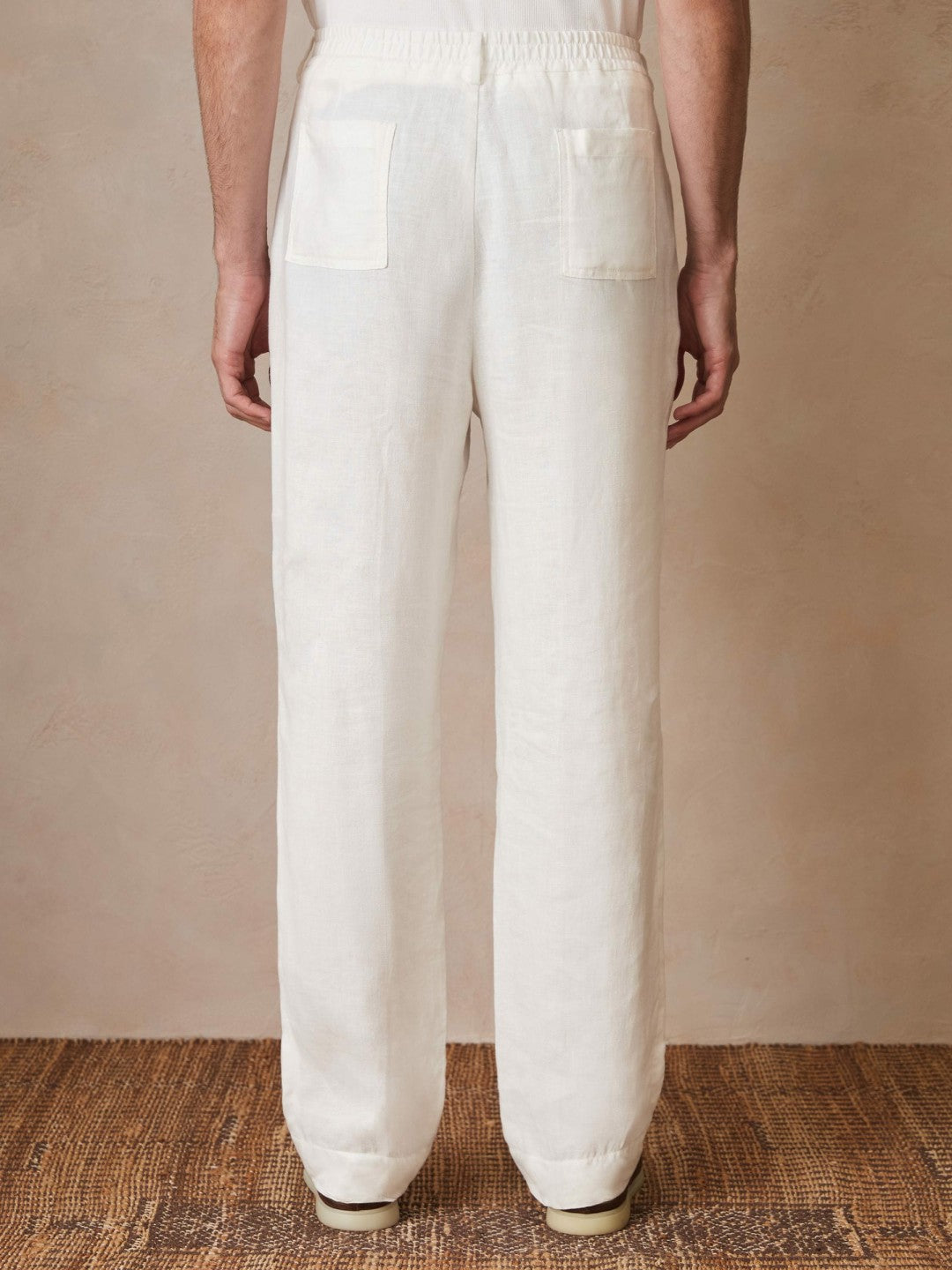Men | Ché Linen Wide-Leg Trousers in White