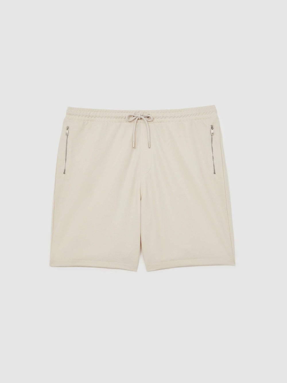 Men Textured Drawstring Shorts in Stone