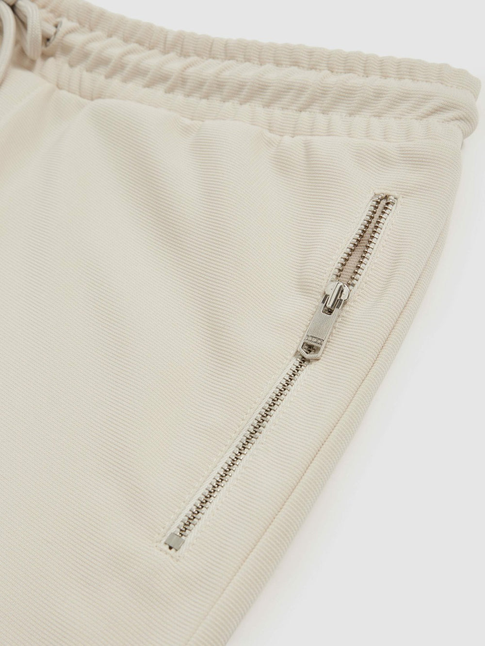 Men Textured Drawstring Shorts in Stone