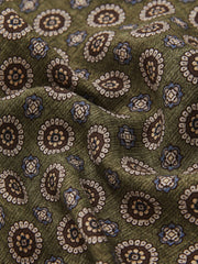 Men Silk Medallion Paisley Pocket Square in Sage