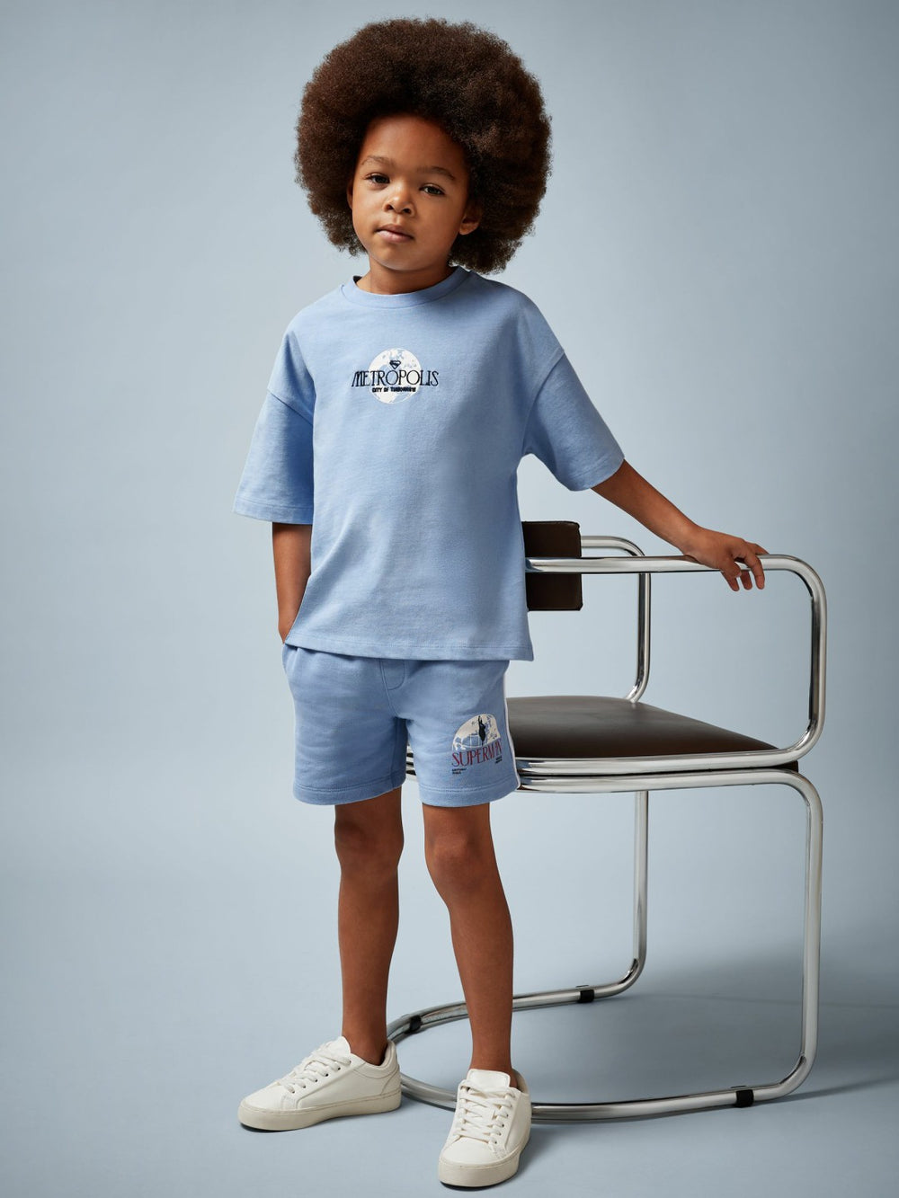 Children & Baby 3-9 yrs Superman Logo-Print Shorts in Light Blue
