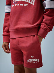 Children & Baby 9-13 yrs Superman Cotton Logo Shorts in Red