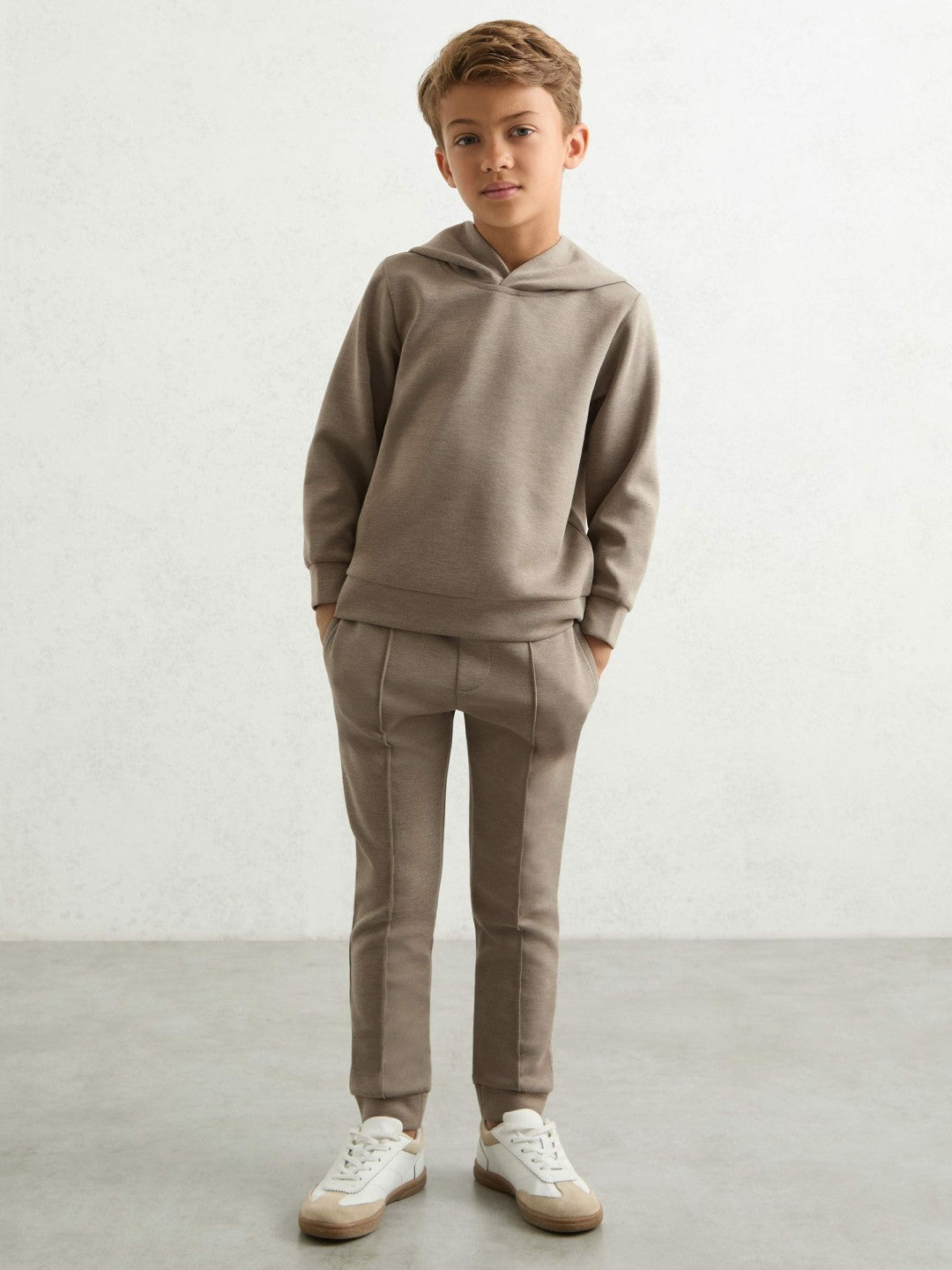 Children & Baby 9-13 yrs Interlock Drawstring Joggers in Taupe Brown