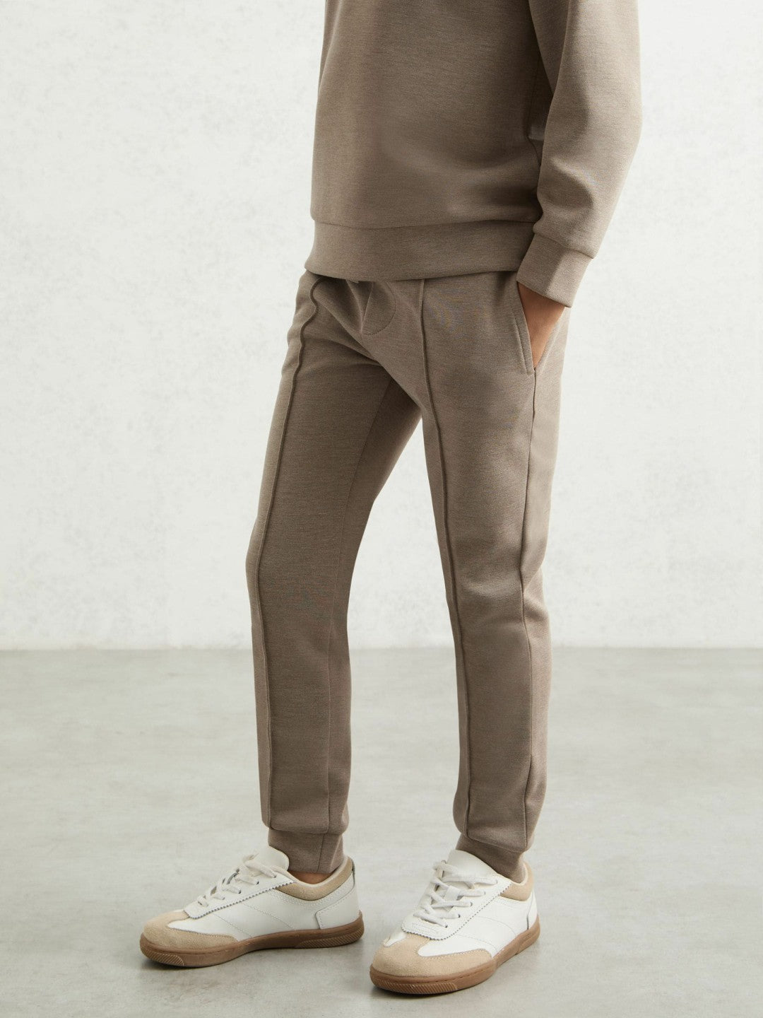 Children & Baby 13-14 yrs Interlock Drawstring Joggers in Taupe Brown