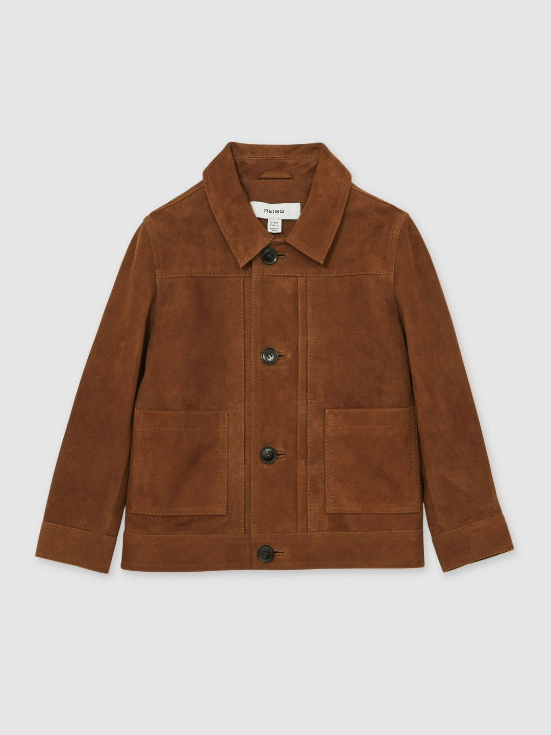 Children & Baby 13-14 yrs Suede Worker Jacket in Tobacco Brown