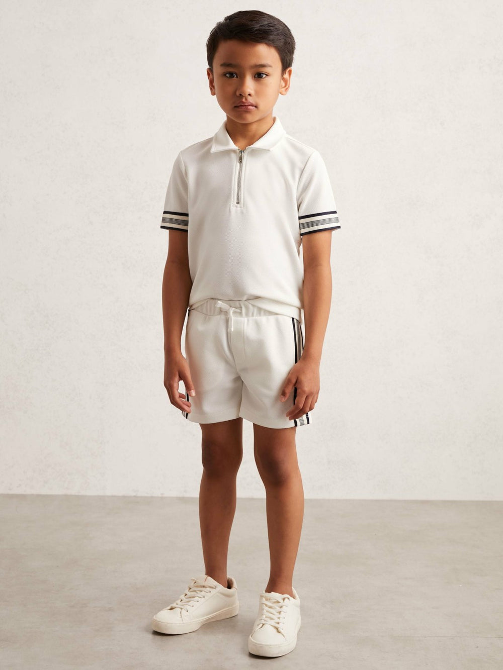 Children & Baby 9-13 yrs Side Stripe Textured Shorts in White