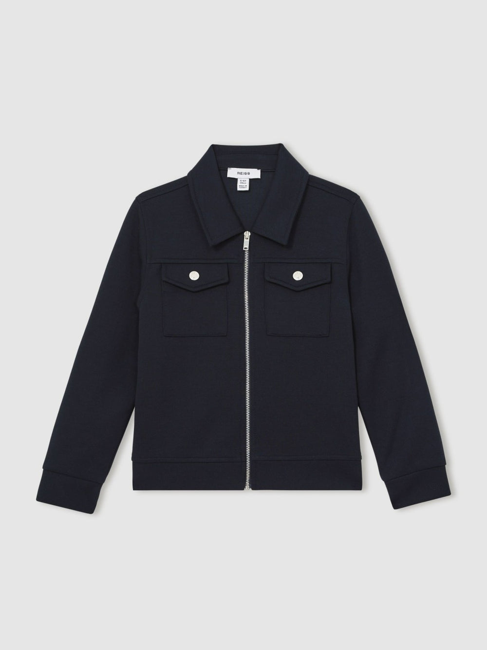 Children & Baby 3-9 yrs Interlock Zip Through Overshirt in Navy Blue