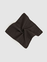 Men Silk Blend Herringbone Pocket Square in Chocolate Brown