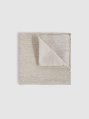 Men Wool Silk Textured Pocket Square in Oatmeal