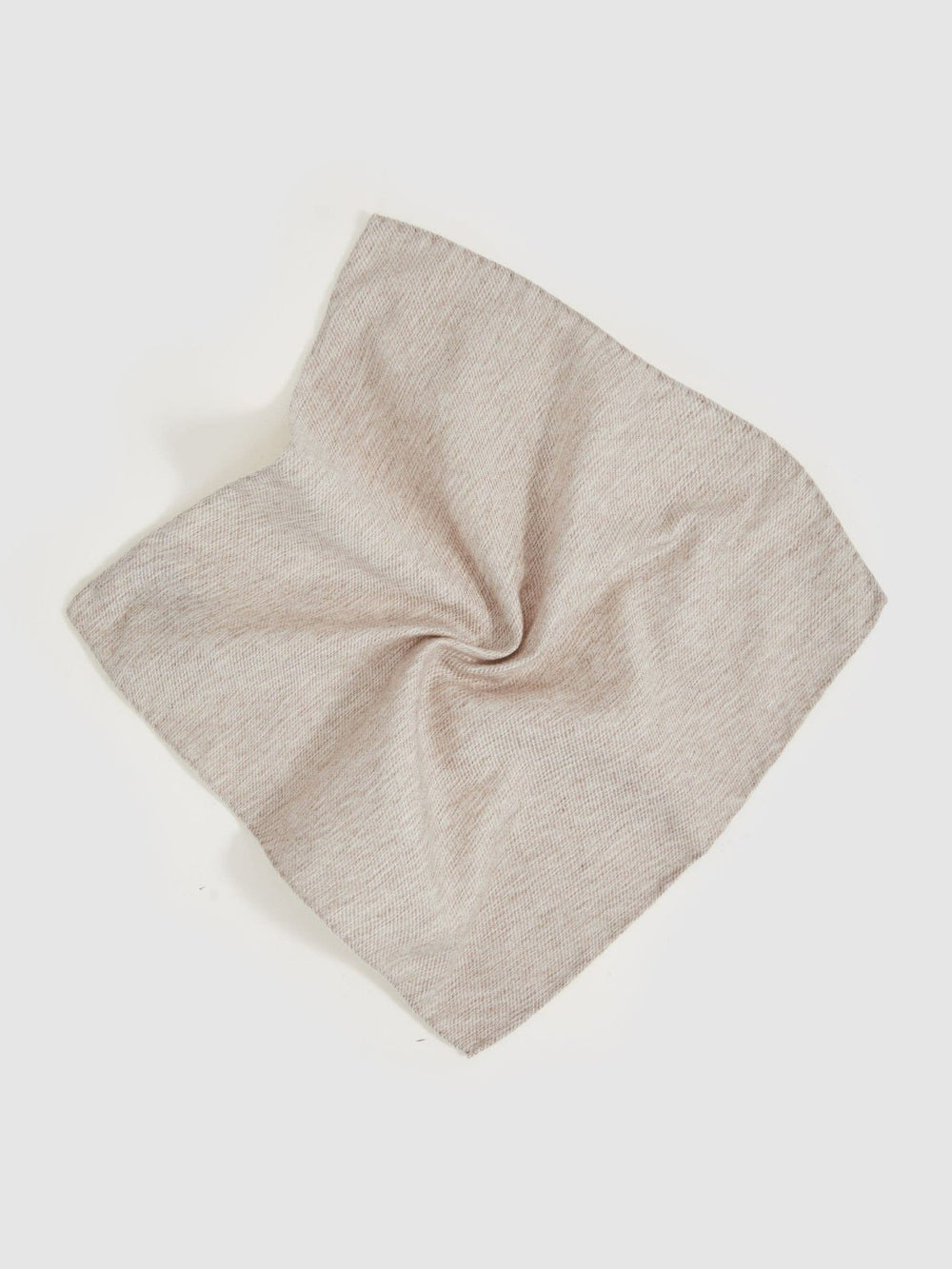 Men Wool Silk Textured Pocket Square in Oatmeal