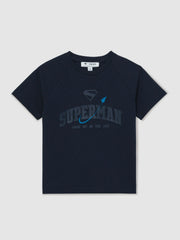 Children & Baby 9-13 yrs Superman Raglan Logo T-Shirt in Navy Blue