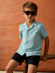 Children & Baby 9-13 yrs SmileyWorld Embroidered Shirt in Sky Blue