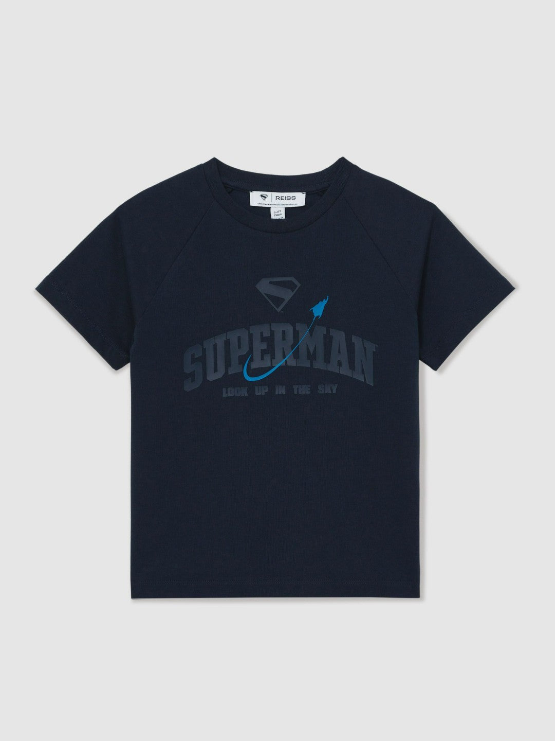 Children & Baby 13-14 yrs Superman Raglan Logo T-Shirt in Navy Blue