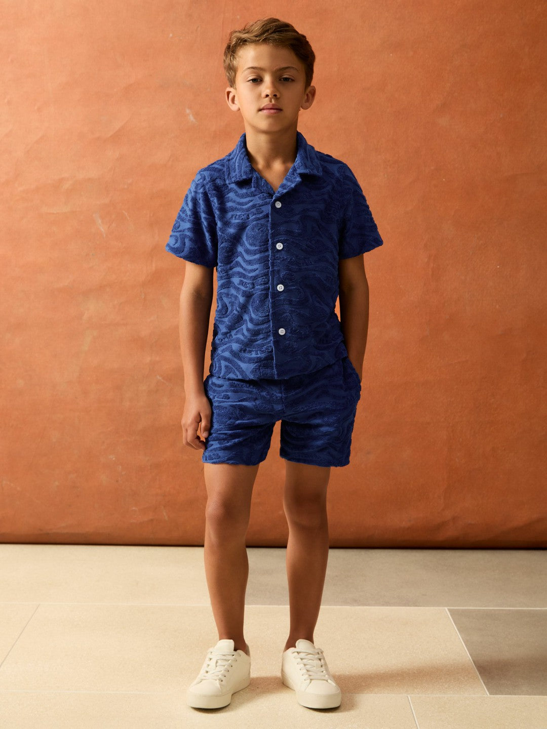 Children & Baby 13-14 yrs SmileyWorld Wave Texture Shirt in Bright Blue