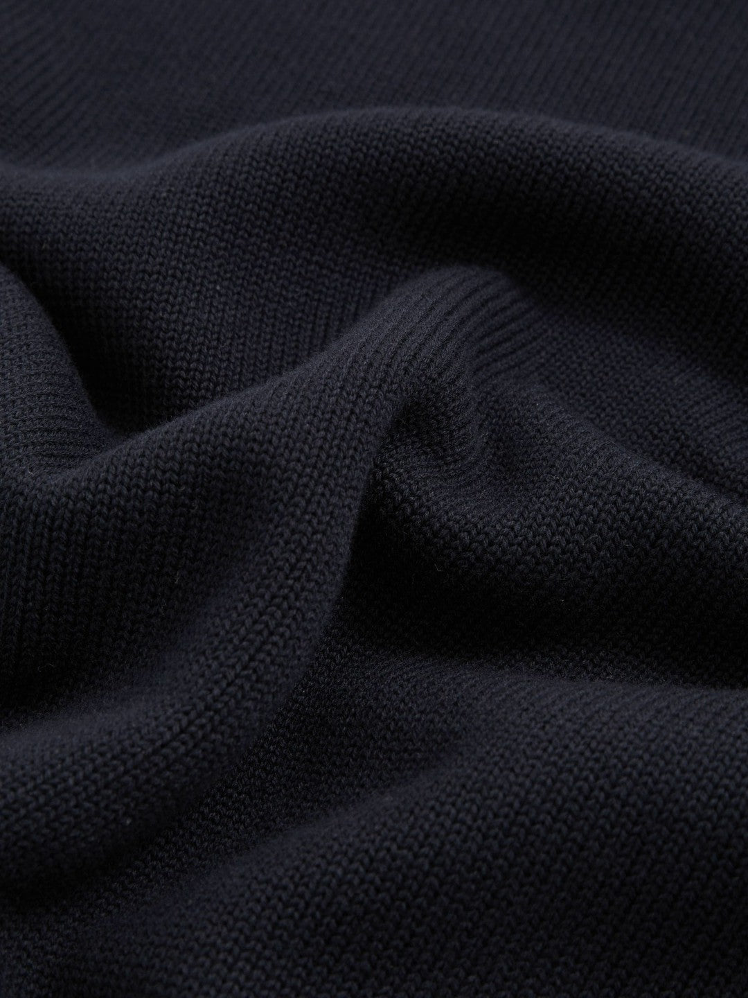 Women Cotton And Wool Crew-Neck Top in Navy