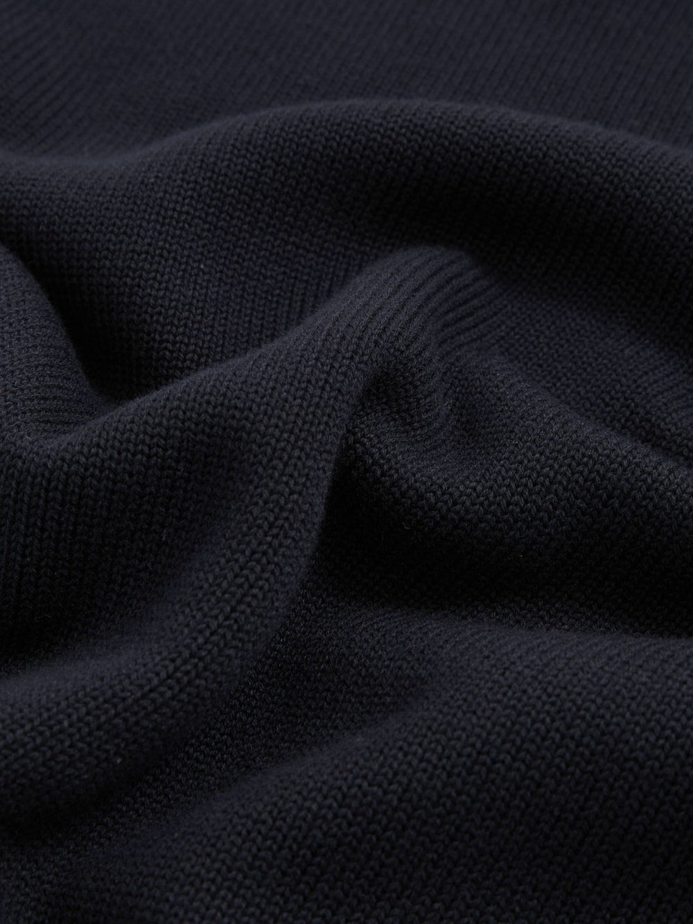 Women Cotton And Wool Crew-Neck Top in Navy