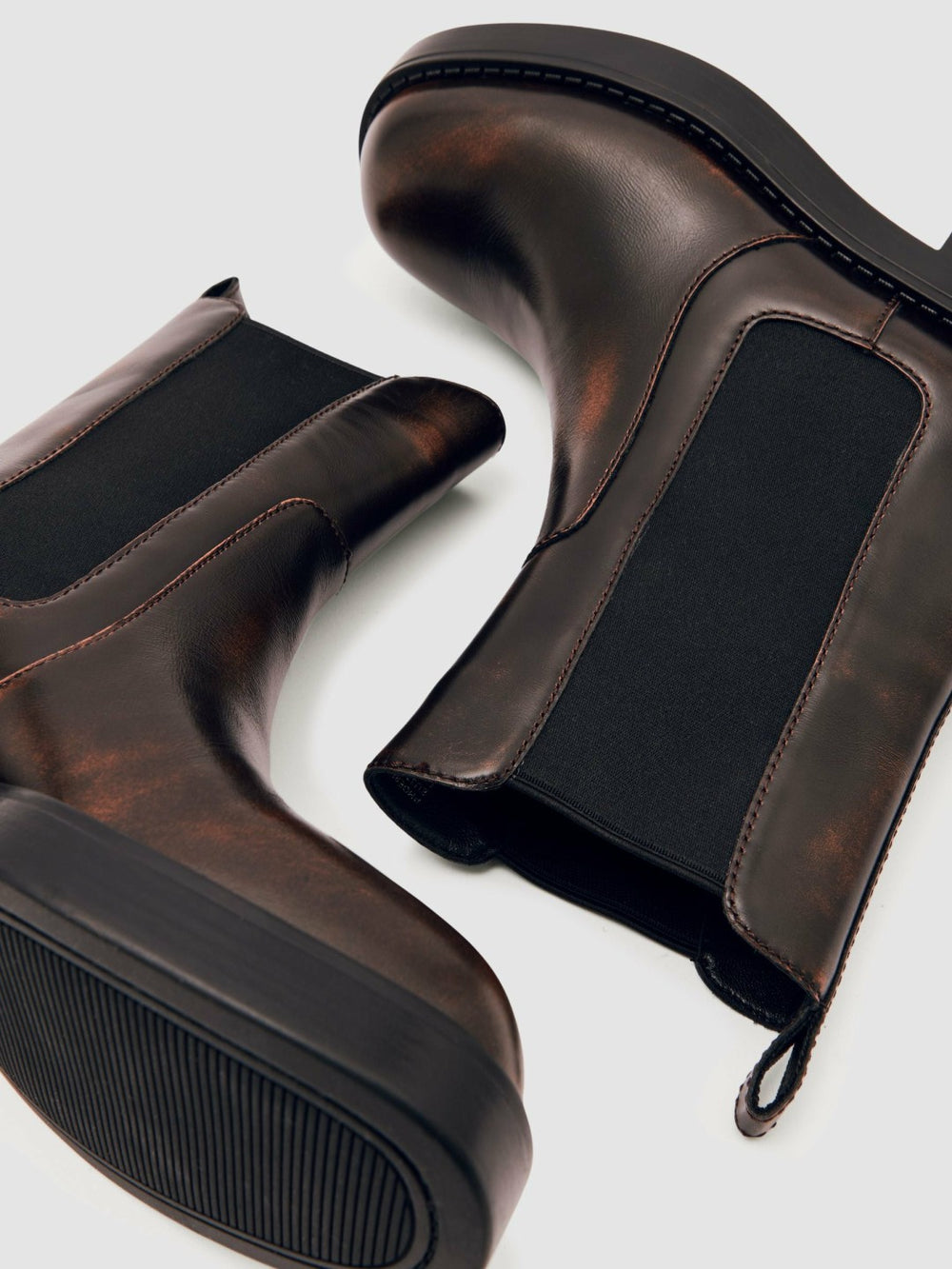 Women Leather Chelsea Boots in Brown