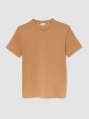 Men Interlock Jersey Crew Neck T-Shirt in Light Camel Brown