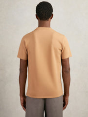 Men Interlock Jersey Crew Neck T-Shirt in Light Camel Brown