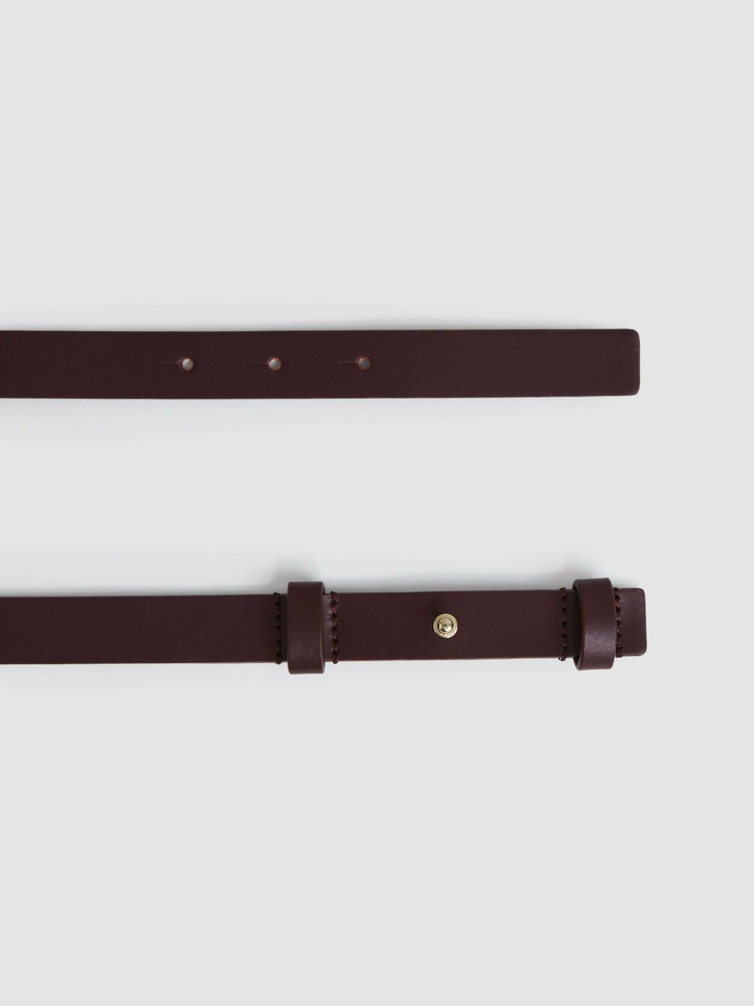 Women Leather Square Hinge Belt in Burgundy