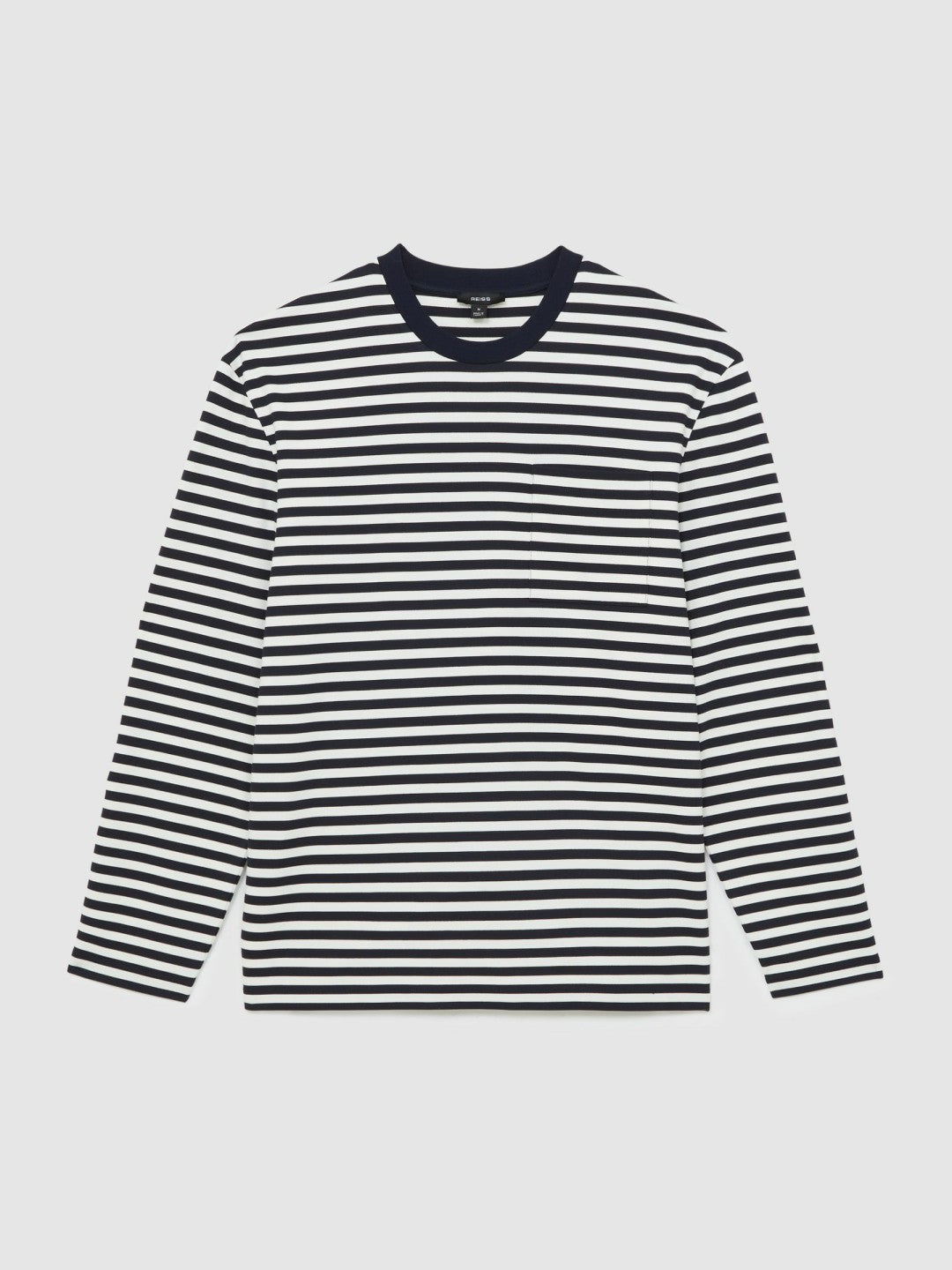 Men Striped Crew-Neck T-Shirt in Navy/White