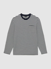 Men Striped Crew-Neck T-Shirt in Navy/White