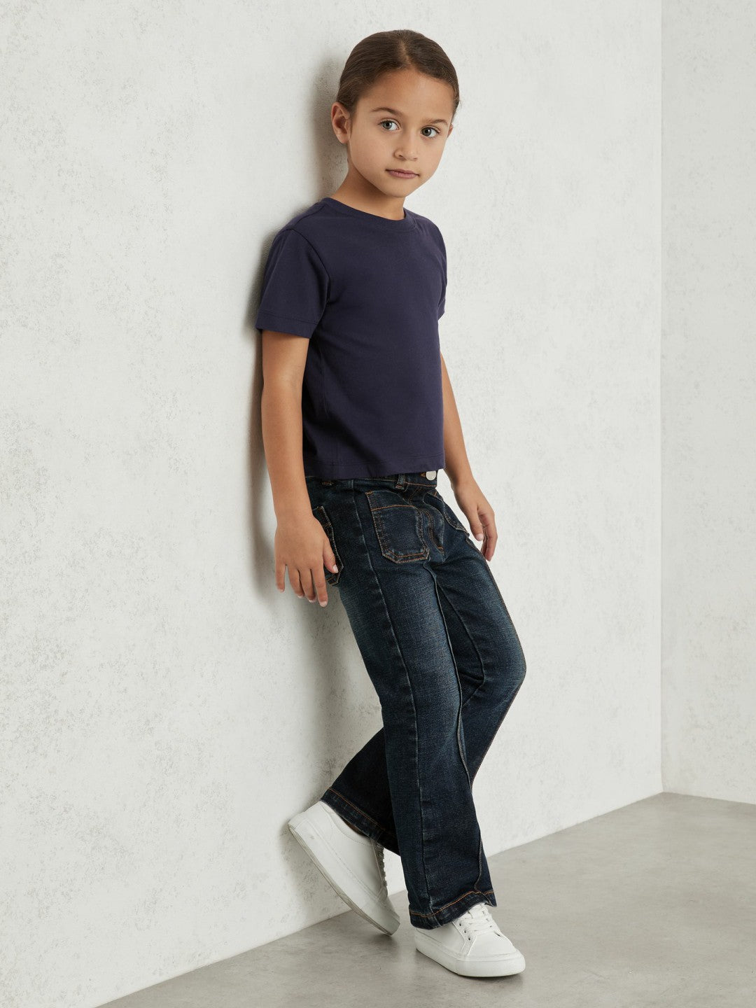 Children & Baby 3-9 yrs Cotton Crew Neck T-Shirt in Navy