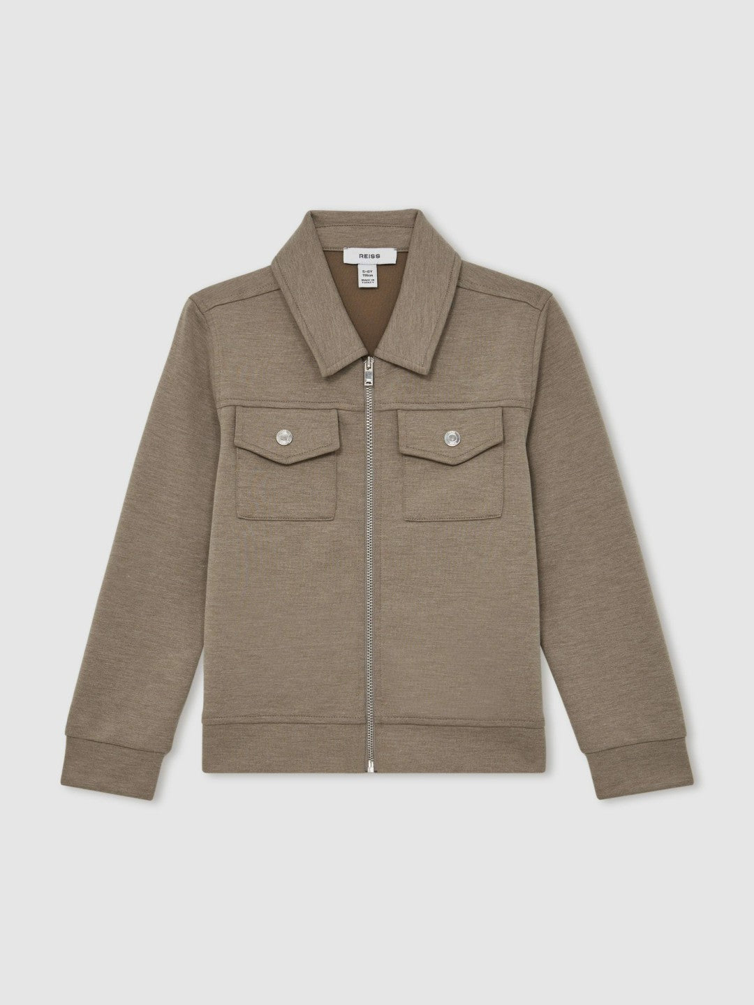 Children & Baby 13-14 yrs Interlock Zip-Through Overshirt in Taupe Brown