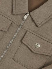 Children & Baby 13-14 yrs Interlock Zip-Through Overshirt in Taupe Brown