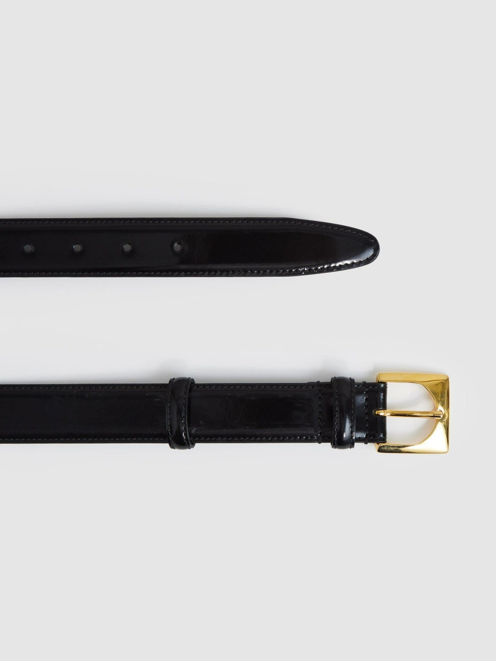Women Suede Square Buckle Belt in Black