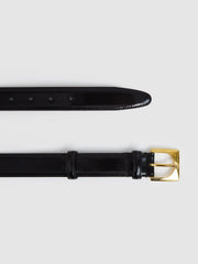 Women Suede Square Buckle Belt in Black