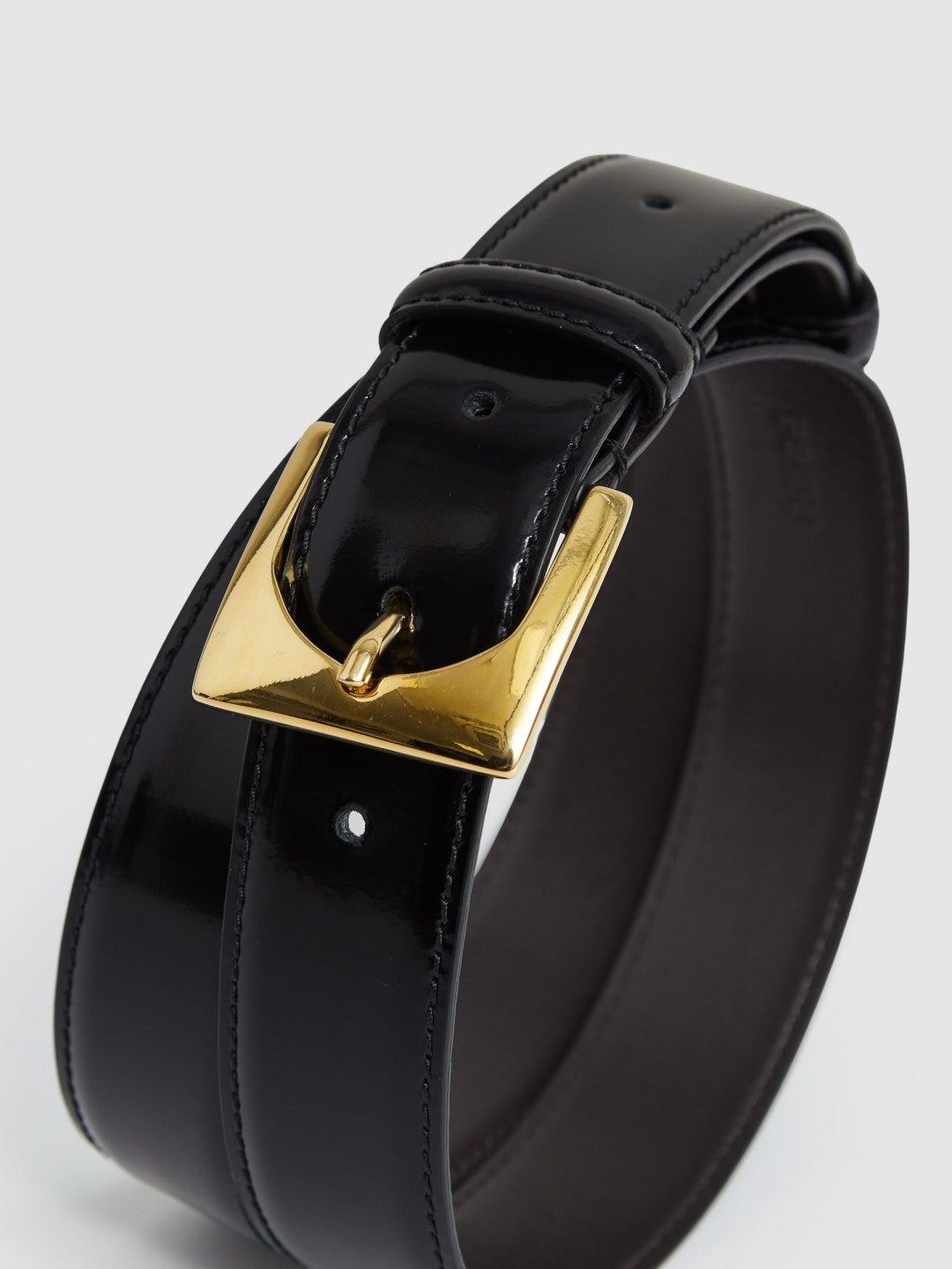 Women Suede Square Buckle Belt in Black