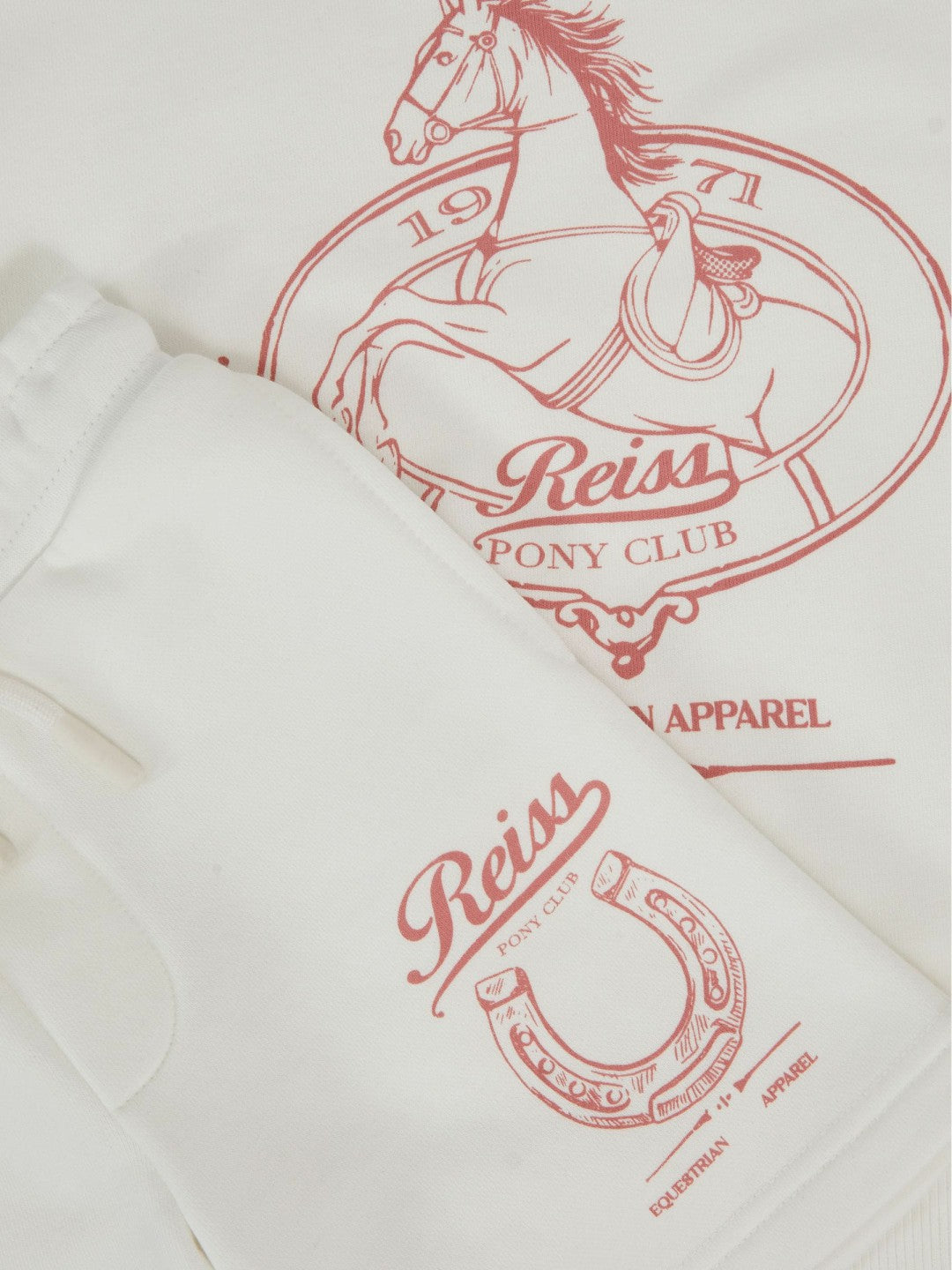 Children & Baby Pony Club Sweatshirt and Shorts Set in Ecru