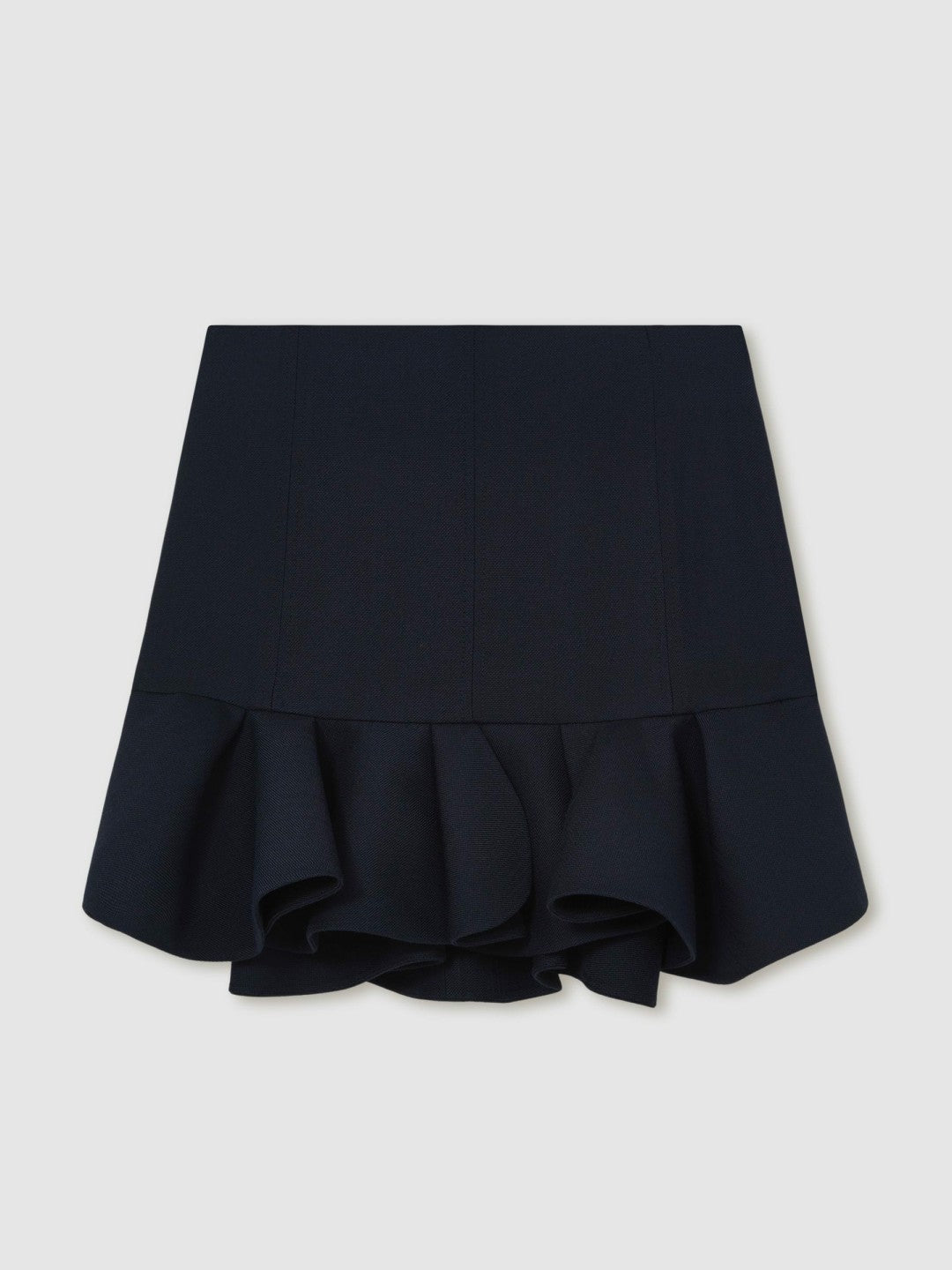 Women Ruffle-Hem Mini Skirt in Navy