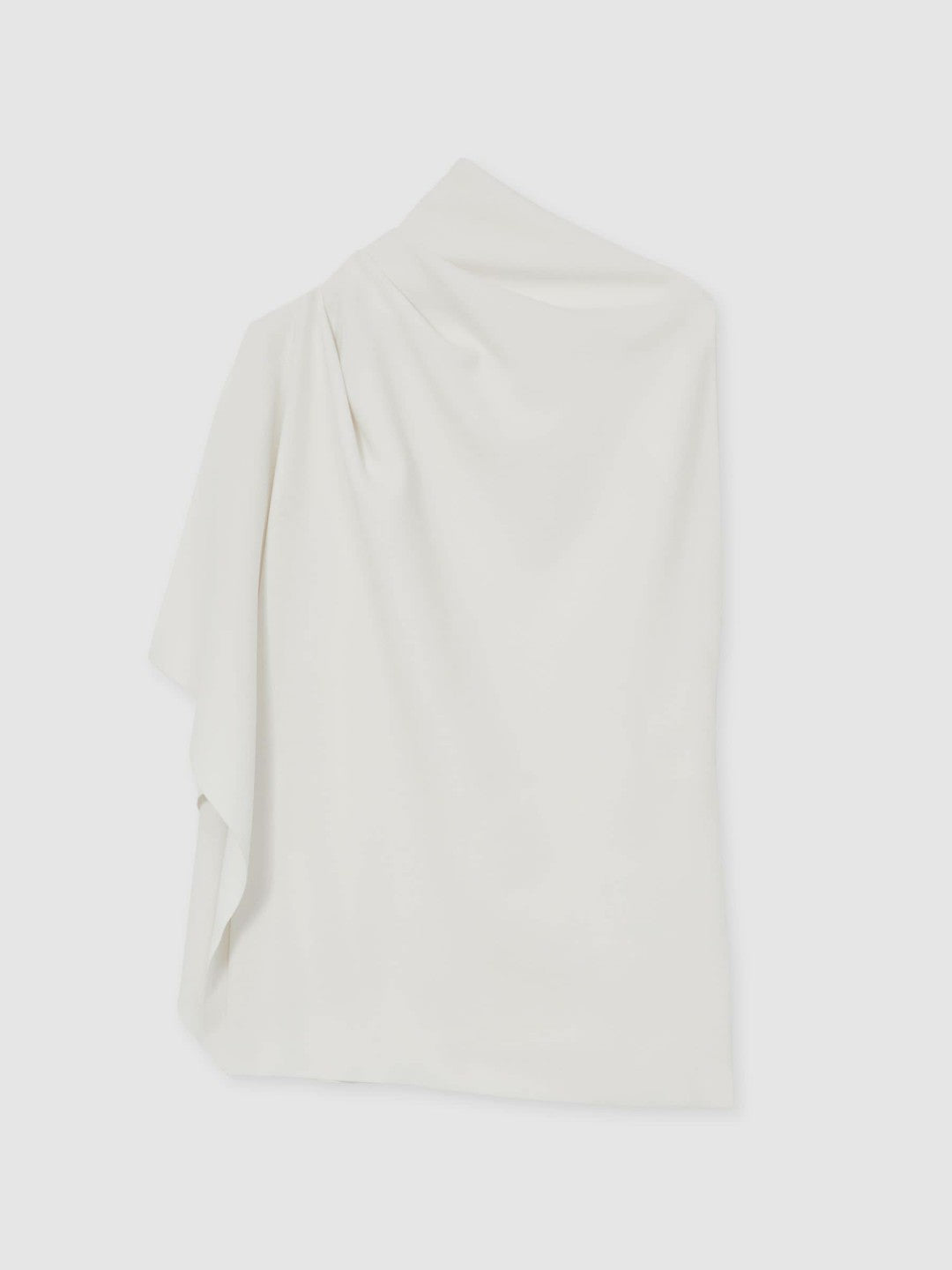 Women One-Shoulder Draped Top in Ivory