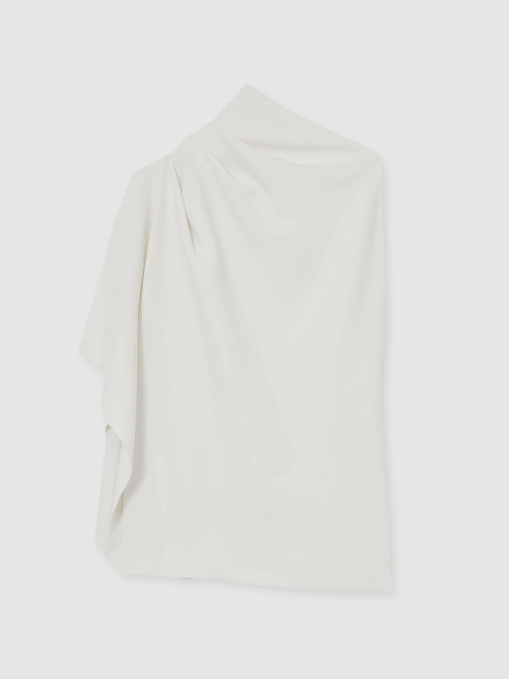 Women One-Shoulder Draped Top in Ivory