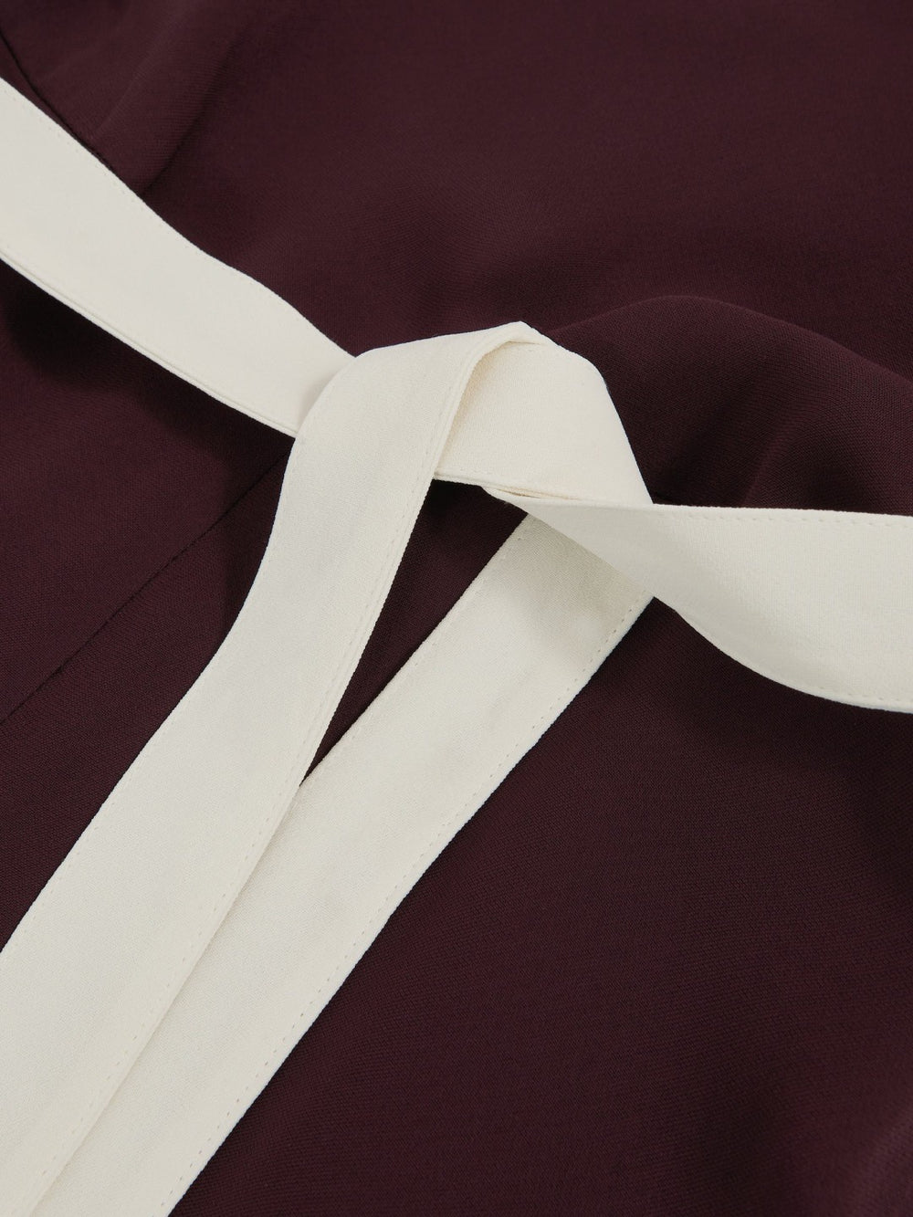 Women Petite Colourblock Wide Leg Belted Jumpsuit in Burgundy/Cream