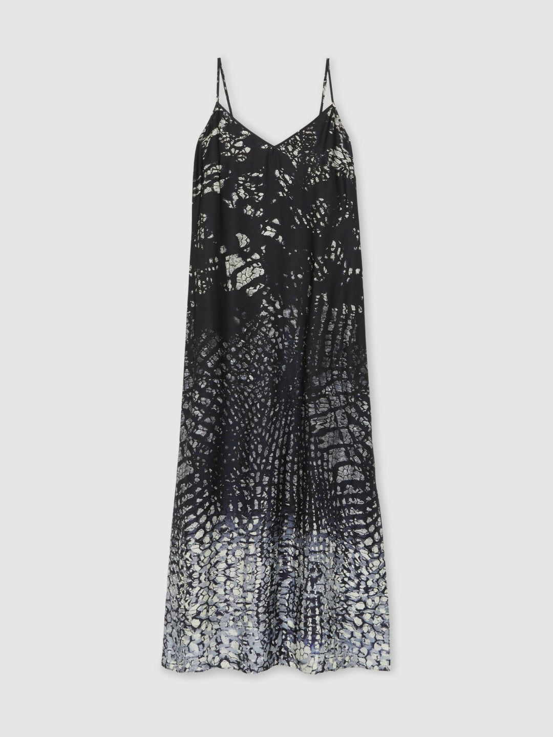 Women Printed Maxi Slip Dress in Navy