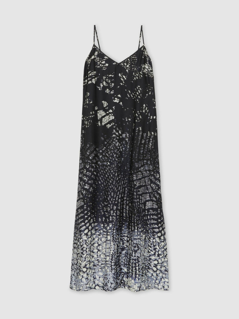 Women Printed Maxi Slip Dress in Navy