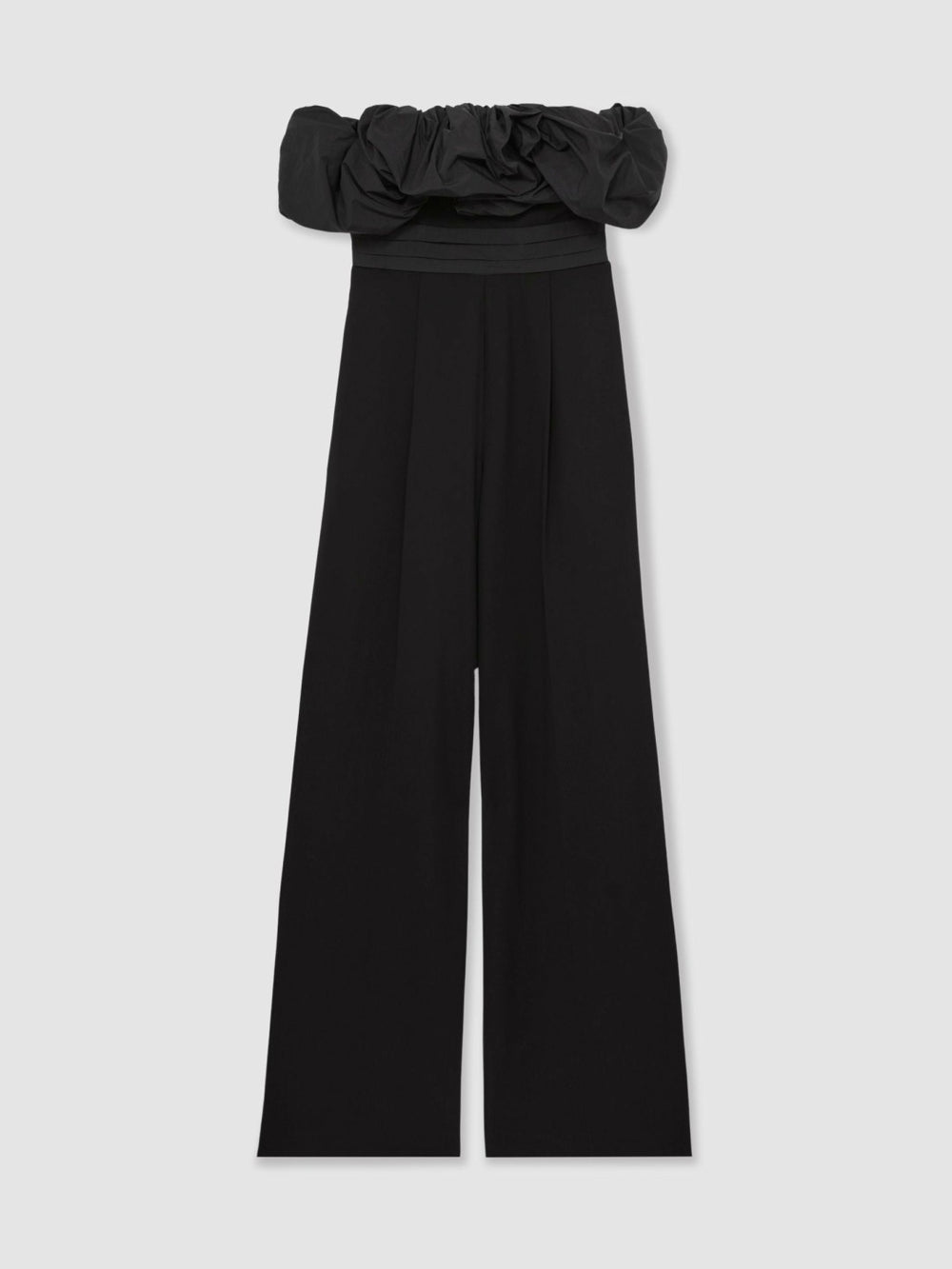 Women Sculptural Strapless Wide-Leg Jumpsuit in Black