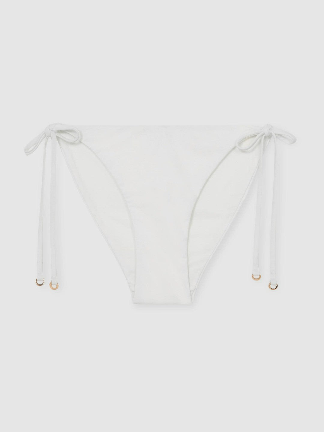 Women Side Tie Bikini Bottoms in White
