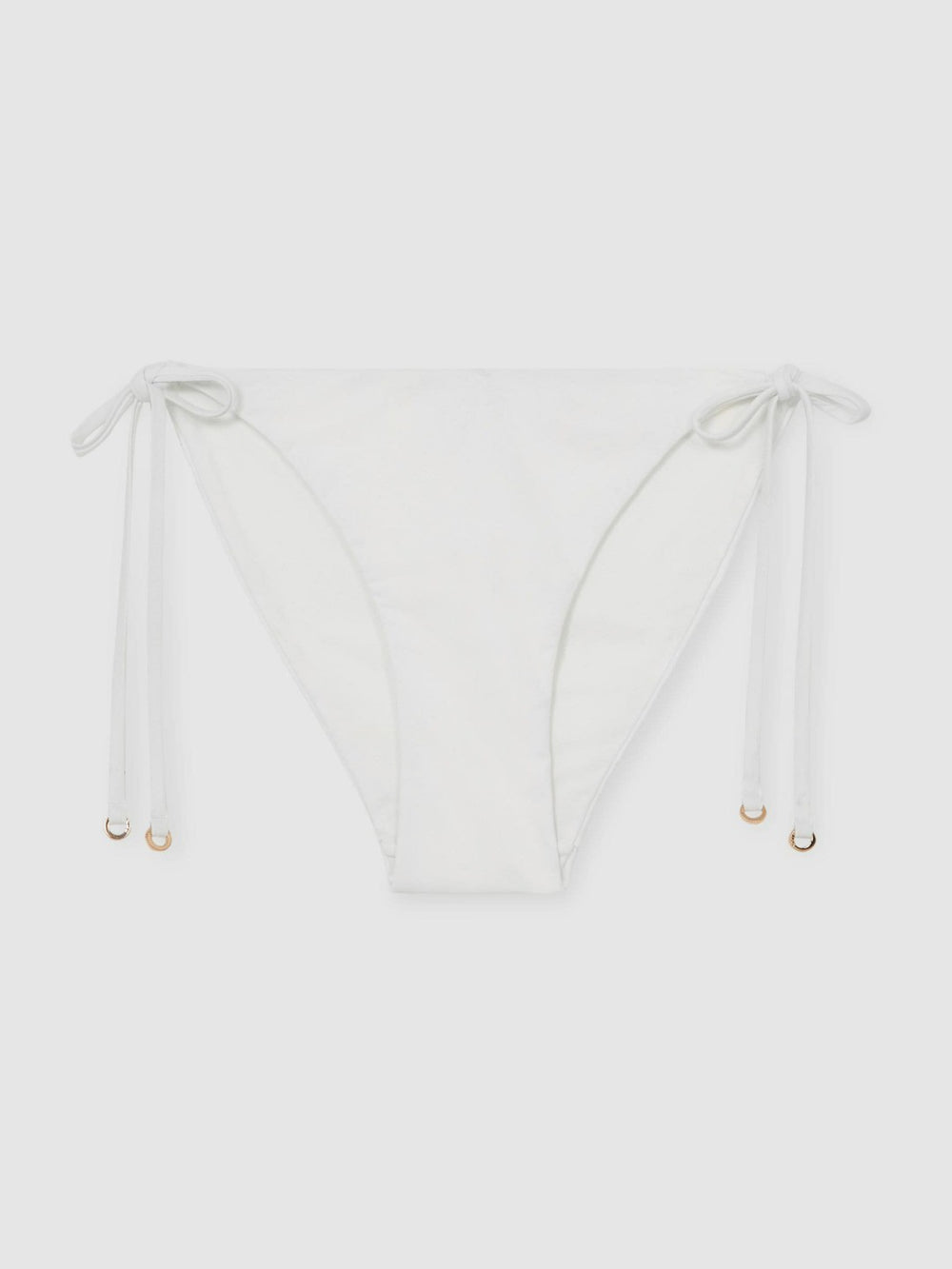 Women Side Tie Bikini Bottoms in White