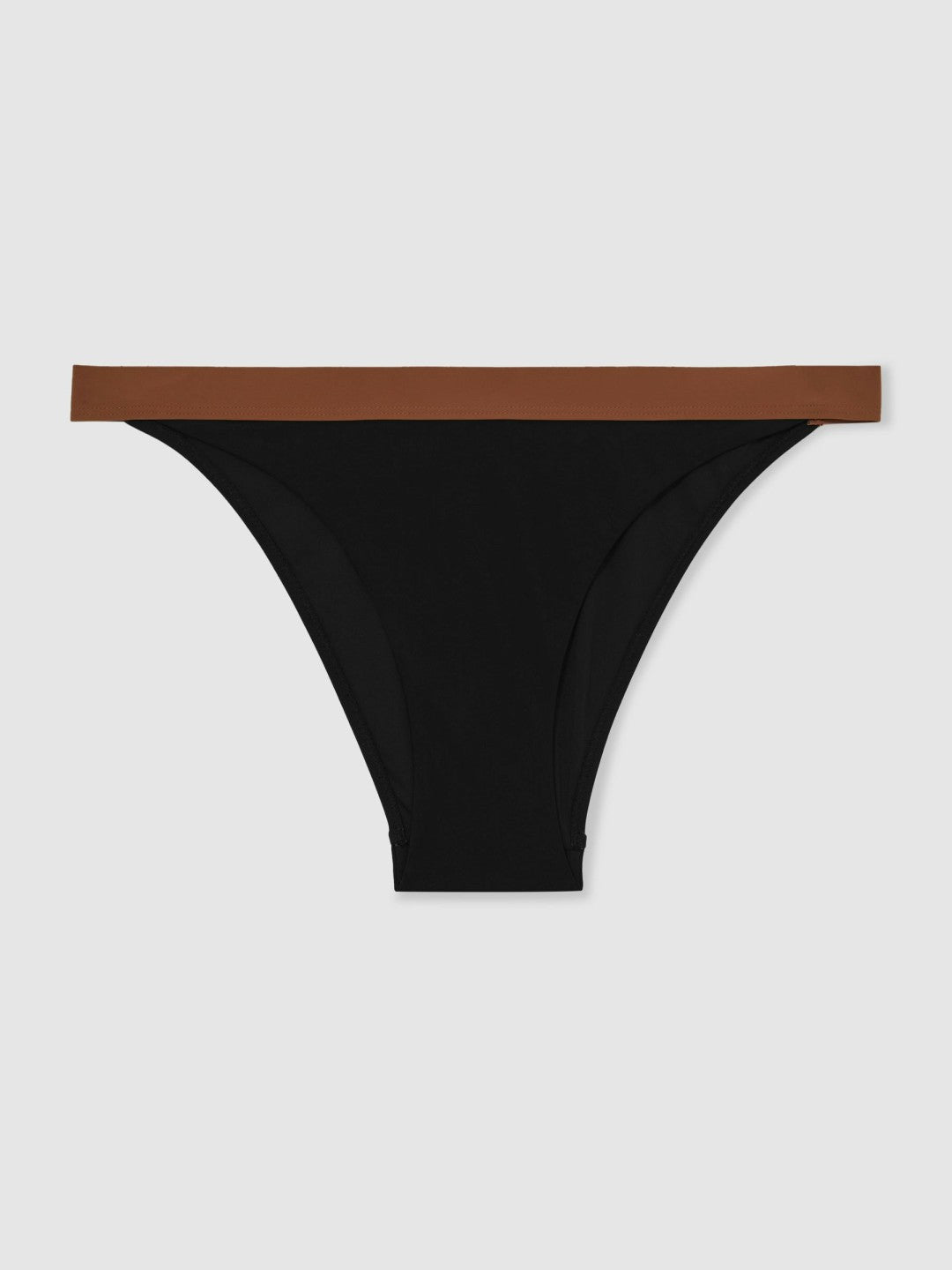 Women Contrast-Trim Bikini Bottoms in Black/Tan
