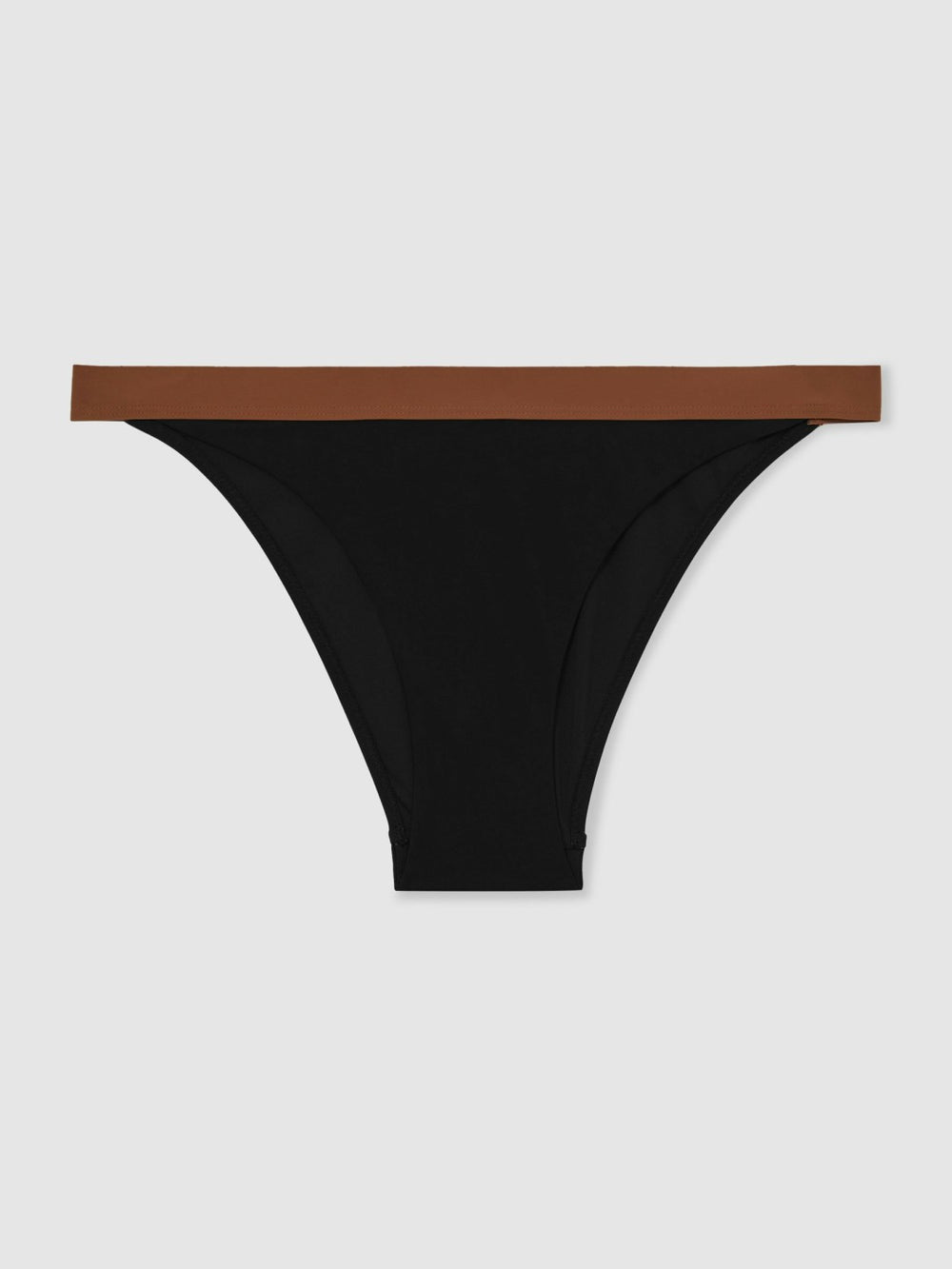 Women Contrast-Trim Bikini Bottoms in Black/Tan