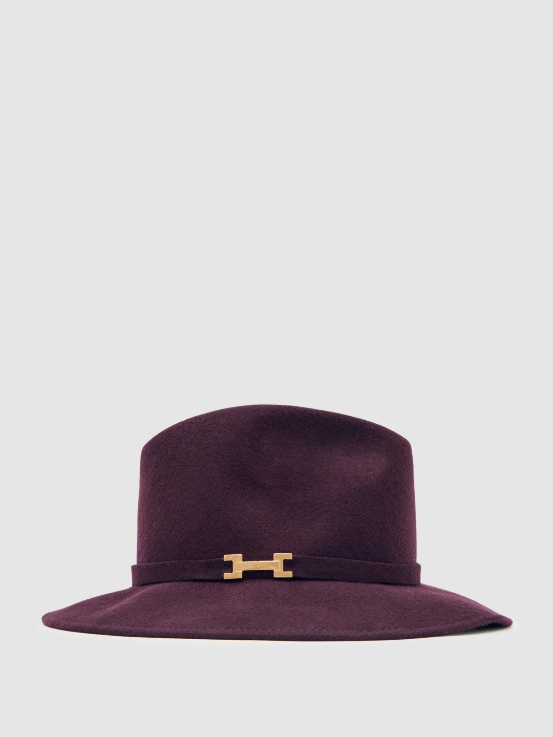 Women Wool Fedora Hat in Burgundy